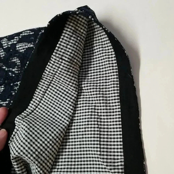 {Carven} Floral Lace Gingham Skirt - Size 10 - Picture 9 of 16